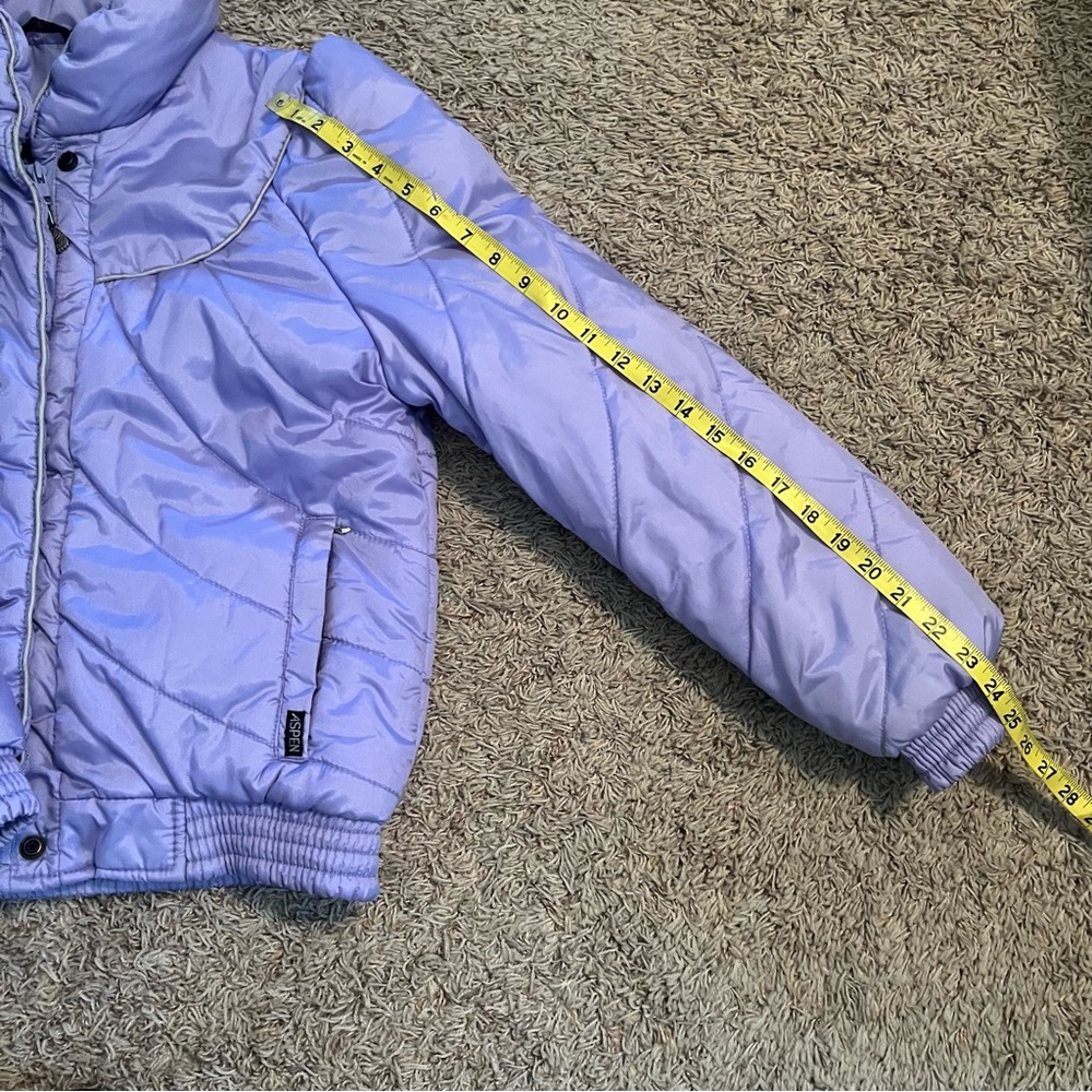 Vintage 1980s Aspen Powder Puffer Ski Jacket in Lilac Sz M Ski Bunny Retro - Picture 11 of 11